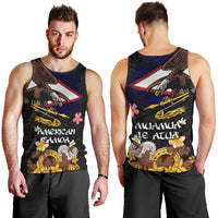 American Samoa Fue and Kava Bowl Men Tank Top Plumeria and Polynesian Pattern LT03 - Polynesian Pride