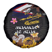 American Samoa Fue and Kava Bowl Spare Tire Cover Plumeria and Polynesian Pattern LT03 - Polynesian Pride