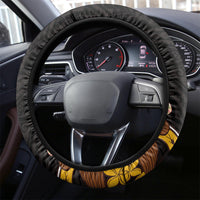 American Samoa Fue and Kava Bowl Steering Wheel Cover Plumeria and Polynesian Pattern LT03 - Polynesian Pride