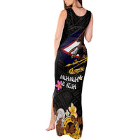 American Samoa Fue and Kava Bowl Tank Maxi Dress Plumeria and Polynesian Pattern LT03 - Polynesian Pride