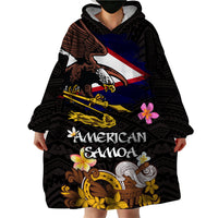 American Samoa Fue and Kava Bowl Wearable Blanket Hoodie Plumeria and Polynesian Pattern LT03 - Polynesian Pride