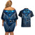 New Zealand Matariki Couples Matching Off Shoulder Short Dress and Hawaiian Shirt Maori Pattern and Kiwi Bird Haka Dance Sky Night