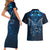 New Zealand Matariki Couples Matching Short Sleeve Bodycon Dress and Hawaiian Shirt Maori Pattern and Kiwi Bird Haka Dance Sky Night