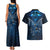 New Zealand Matariki Couples Matching Tank Maxi Dress and Hawaiian Shirt Maori Pattern and Kiwi Bird Haka Dance Sky Night