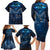 New Zealand Matariki Family Matching Long Sleeve Bodycon Dress and Hawaiian Shirt Maori Pattern and Kiwi Bird Haka Dance Sky Night