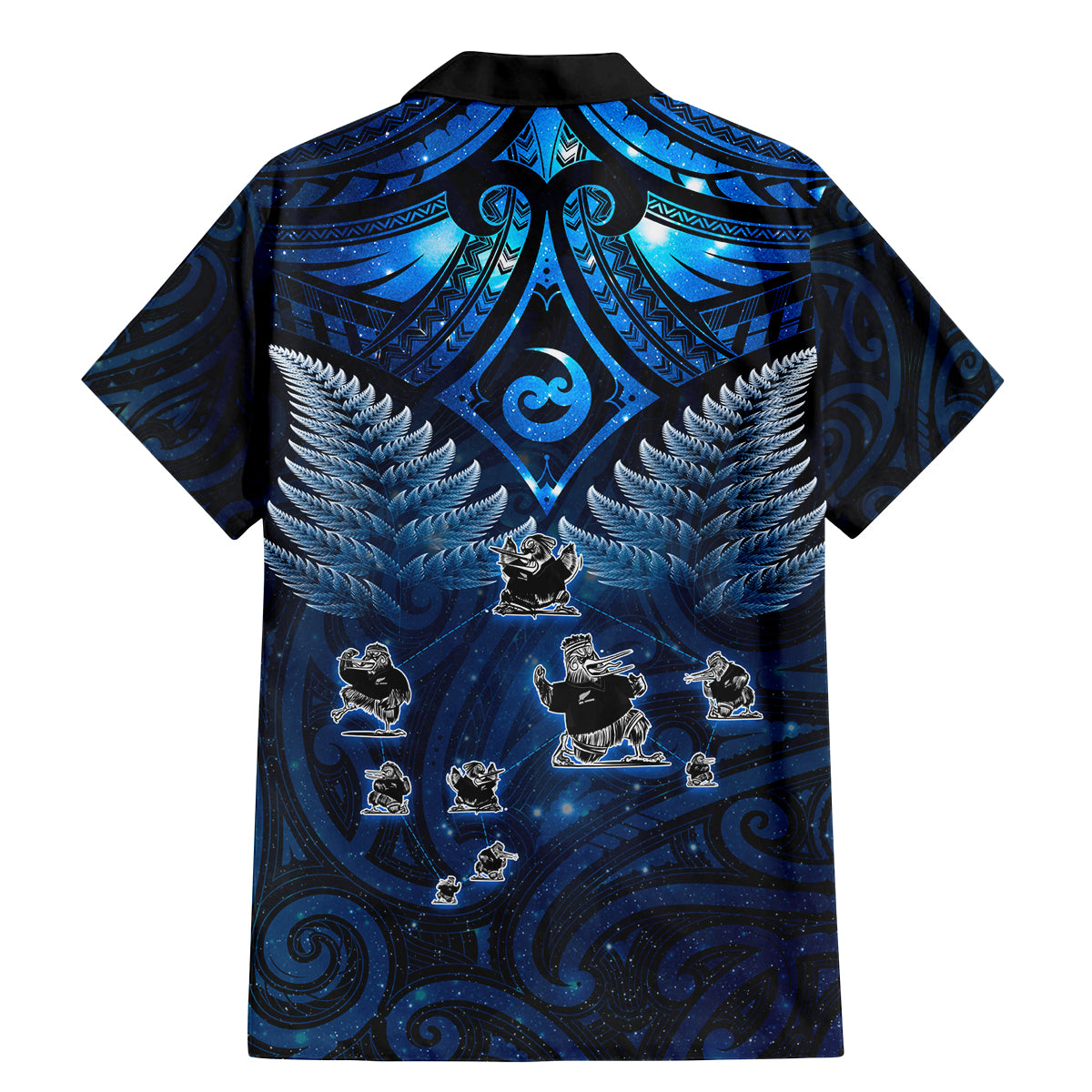 New Zealand Matariki Family Matching Mermaid Dress and Hawaiian Shirt Maori Pattern and Kiwi Bird Haka Dance Sky Night