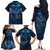 New Zealand Matariki Family Matching Off The Shoulder Long Sleeve Dress and Hawaiian Shirt Maori Pattern and Kiwi Bird Haka Dance Sky Night