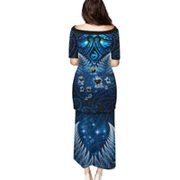 New Zealand Matariki Puletasi Maori Pattern and Kiwi Bird Haka Dance Sky Night