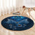 New Zealand Matariki Round Carpet Maori Pattern and Kiwi Bird Haka Dance Sky Night