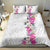 Hawaii Tropical Leaves and Flowers Bedding Set Tribal Polynesian Pattern White Style