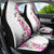 Hawaii Tropical Leaves and Flowers Car Seat Cover Tribal Polynesian Pattern White Style
