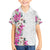 Hawaii Tropical Leaves and Flowers Family Matching Puletasi and Hawaiian Shirt Tribal Polynesian Pattern White Style