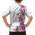 Hawaii Tropical Leaves and Flowers Kid Hawaiian Shirt Tribal Polynesian Pattern White Style