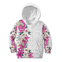 Hawaii Tropical Leaves and Flowers Kid Hoodie Tribal Polynesian Pattern White Style LT03 Hoodie White - Polynesian Pride