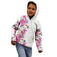 Hawaii Tropical Leaves and Flowers Kid Hoodie Tribal Polynesian Pattern White Style LT03 - Polynesian Pride