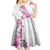 Hawaii Tropical Leaves and Flowers Kid Short Sleeve Dress Tribal Polynesian Pattern White Style
