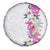 Hawaii Tropical Leaves and Flowers Spare Tire Cover Tribal Polynesian Pattern White Style