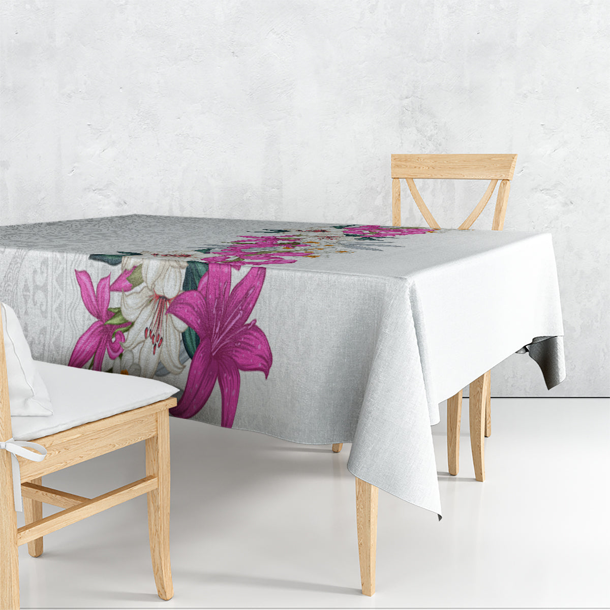Hawaii Tropical Leaves and Flowers Tablecloth Tribal Polynesian Pattern White Style LT03 - Polynesian Pride