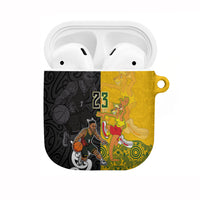 Aotearoa New Zealand And Australia Basketball Custom AirPods Case Maori Tribal Tattoo And Aboriginal Dot Art Heritage