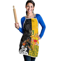 Aotearoa New Zealand And Australia Basketball Custom Apron Maori Tribal Tattoo And Aboriginal Dot Art Heritage