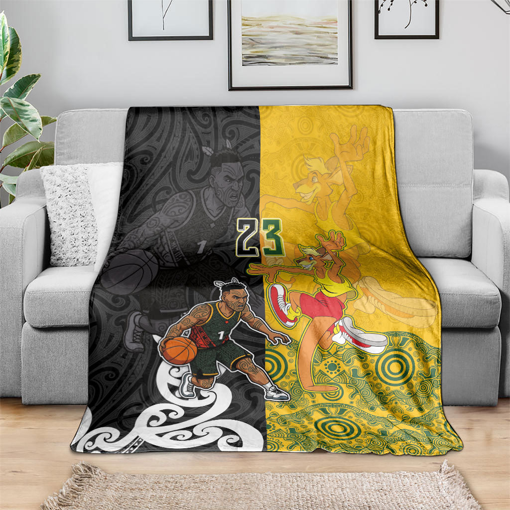 Aotearoa New Zealand And Australia Basketball Custom Blanket Maori Tribal Tattoo And Aboriginal Dot Art Heritage