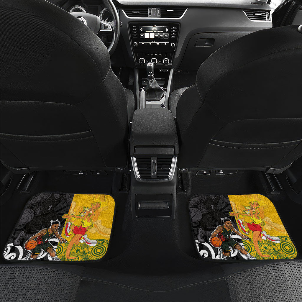 Aotearoa New Zealand And Australia Basketball Custom Car Mats Maori Tribal Tattoo And Aboriginal Dot Art Heritage