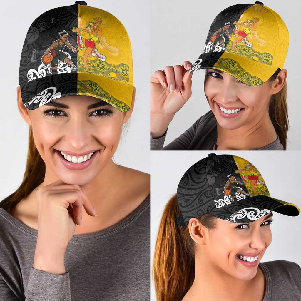 Aotearoa New Zealand And Australia Basketball Classic Cap Maori Tribal Tattoo And Aboriginal Dot Art Heritage