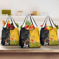 Aotearoa New Zealand And Australia Basketball Custom Grocery Bag Maori Tribal Tattoo And Aboriginal Dot Art Heritage