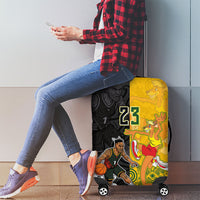 Aotearoa New Zealand And Australia Basketball Custom Luggage Cover Maori Tribal Tattoo And Aboriginal Dot Art Heritage