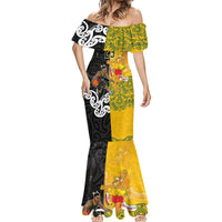 Aotearoa New Zealand And Australia Basketball Custom Mermaid Dress Maori Tribal Tattoo And Aboriginal Dot Art Heritage