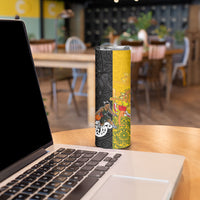 Aotearoa New Zealand And Australia Basketball Custom Skinny Tumbler Maori Tribal Tattoo And Aboriginal Dot Art Heritage