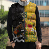 Aotearoa New Zealand And Australia Basketball Custom Sleeveless Puffer Jacket Maori Tribal Tattoo And Aboriginal Dot Art Heritage
