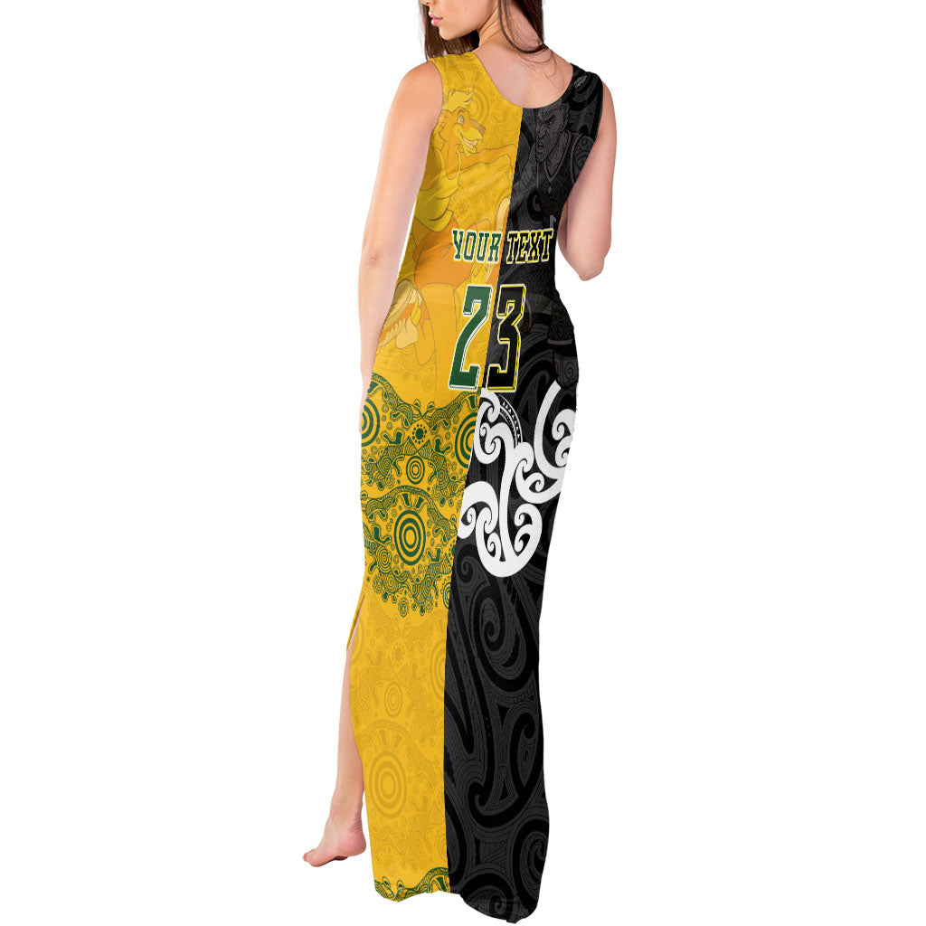Aotearoa New Zealand And Australia Basketball Custom Tank Maxi Dress Maori Tribal Tattoo And Aboriginal Dot Art Heritage