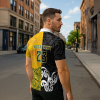 Aotearoa New Zealand And Australia Basketball Custom Zipper Polo Shirt Maori Tribal Tattoo And Aboriginal Dot Art Heritage