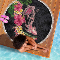 Hawaiian Tropical Plants Turtle and Shark Beach Blanket Polynesian Art Tattoo LT03 - Polynesian Pride