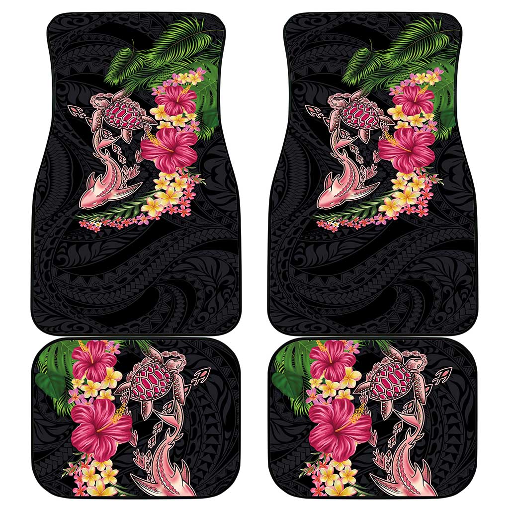 Hawaiian Tropical Plants Turtle and Shark Car Mats Polynesian Art Tattoo
