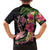 Hawaiian Tropical Plants Turtle and Shark Family Matching Puletasi and Hawaiian Shirt Polynesian Art Tattoo