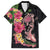 Hawaiian Tropical Plants Turtle and Shark Family Matching Puletasi and Hawaiian Shirt Polynesian Art Tattoo