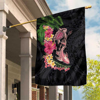 Hawaiian Tropical Plants Turtle and Shark Garden Flag Polynesian Art Tattoo