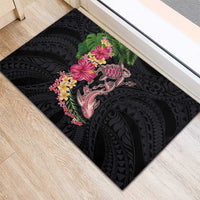 Hawaiian Tropical Plants Turtle and Shark Rubber Doormat Polynesian Art Tattoo LT03 - Polynesian Pride
