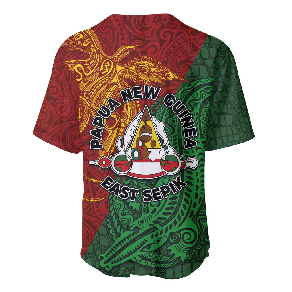 Papua New Guinea East Sepik Province Baseball Jersey Tribal Crocodile Birds of Paradise Melanesian Tattoo