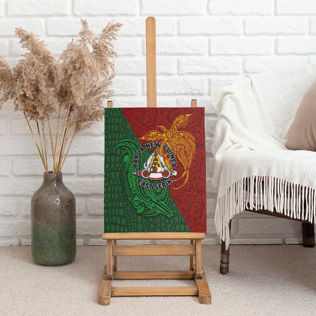 Papua New Guinea East Sepik Province Canvas Wall Art Tribal Crocodile Birds of Paradise Melanesian Tattoo