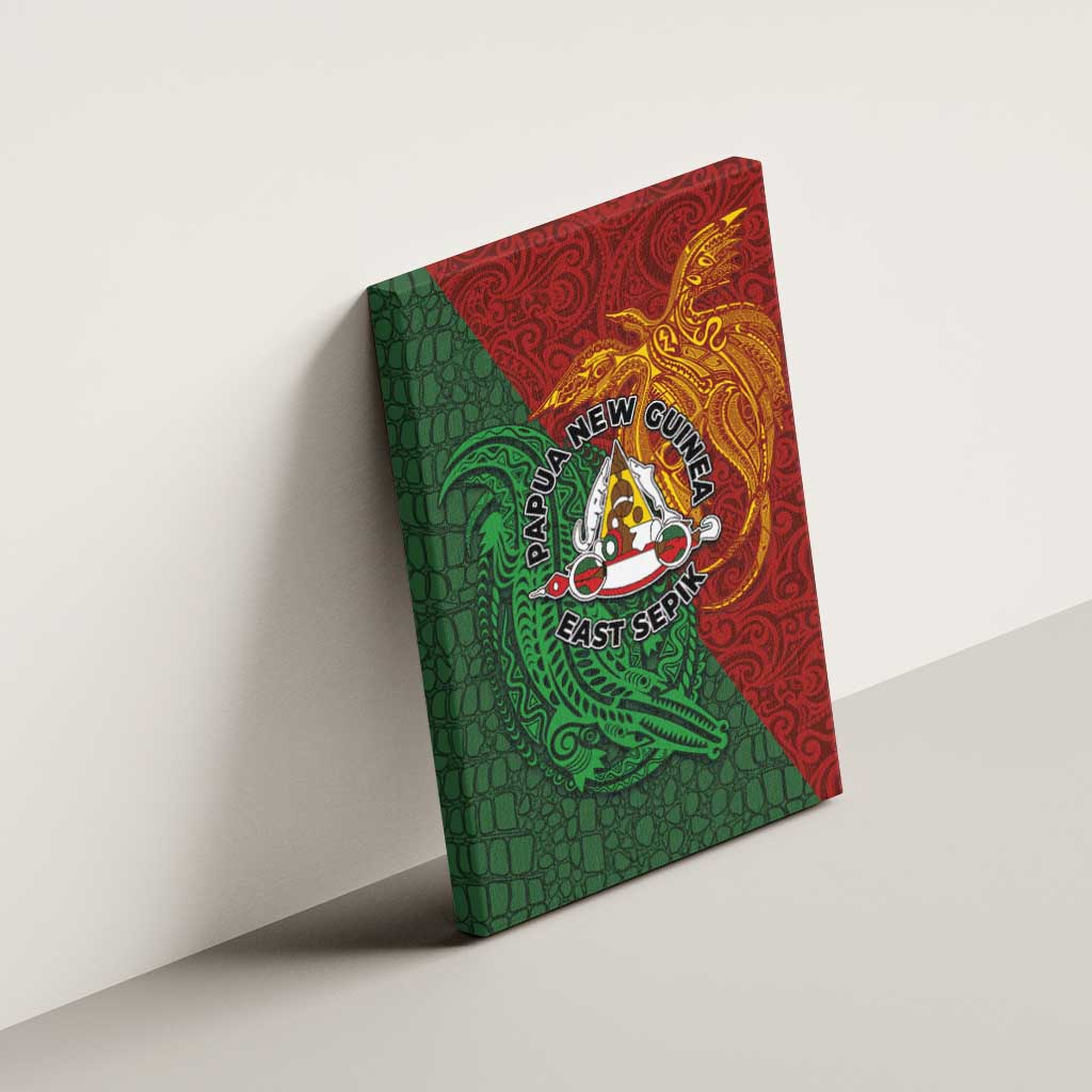 Papua New Guinea East Sepik Province Canvas Wall Art Tribal Crocodile Birds of Paradise Melanesian Tattoo