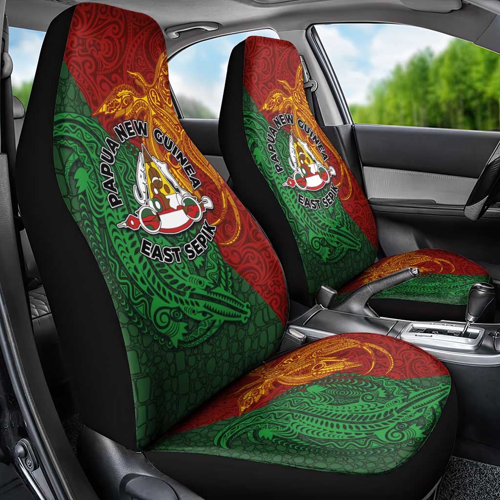 Papua New Guinea East Sepik Province Car Seat Cover Tribal Crocodile Birds of Paradise Melanesian Tattoo