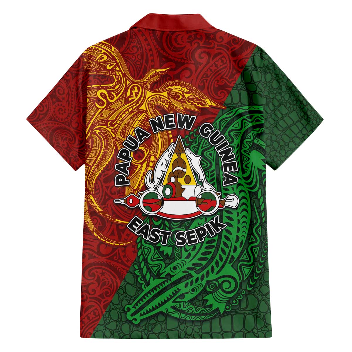 Papua New Guinea East Sepik Province Family Matching Off The Shoulder Long Sleeve Dress and Hawaiian Shirt Tribal Crocodile Birds of Paradise Melanesian Tattoo