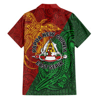Papua New Guinea East Sepik Province Family Matching Short Sleeve Bodycon Dress and Hawaiian Shirt Tribal Crocodile Birds of Paradise Melanesian Tattoo