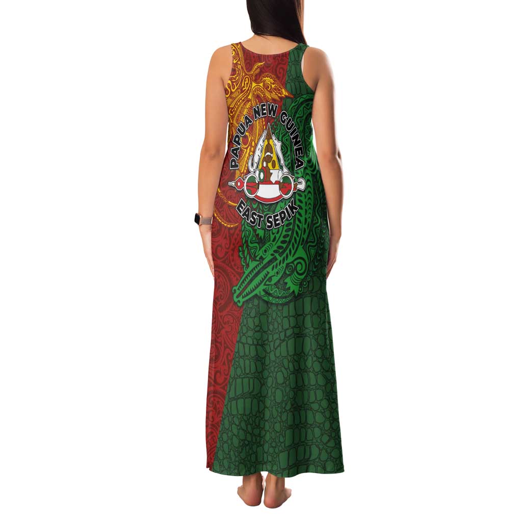 Papua New Guinea East Sepik Province Family Matching Tank Maxi Dress and Hawaiian Shirt Tribal Crocodile Birds of Paradise Melanesian Tattoo