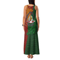 Papua New Guinea East Sepik Province Family Matching Tank Maxi Dress and Hawaiian Shirt Tribal Crocodile Birds of Paradise Melanesian Tattoo