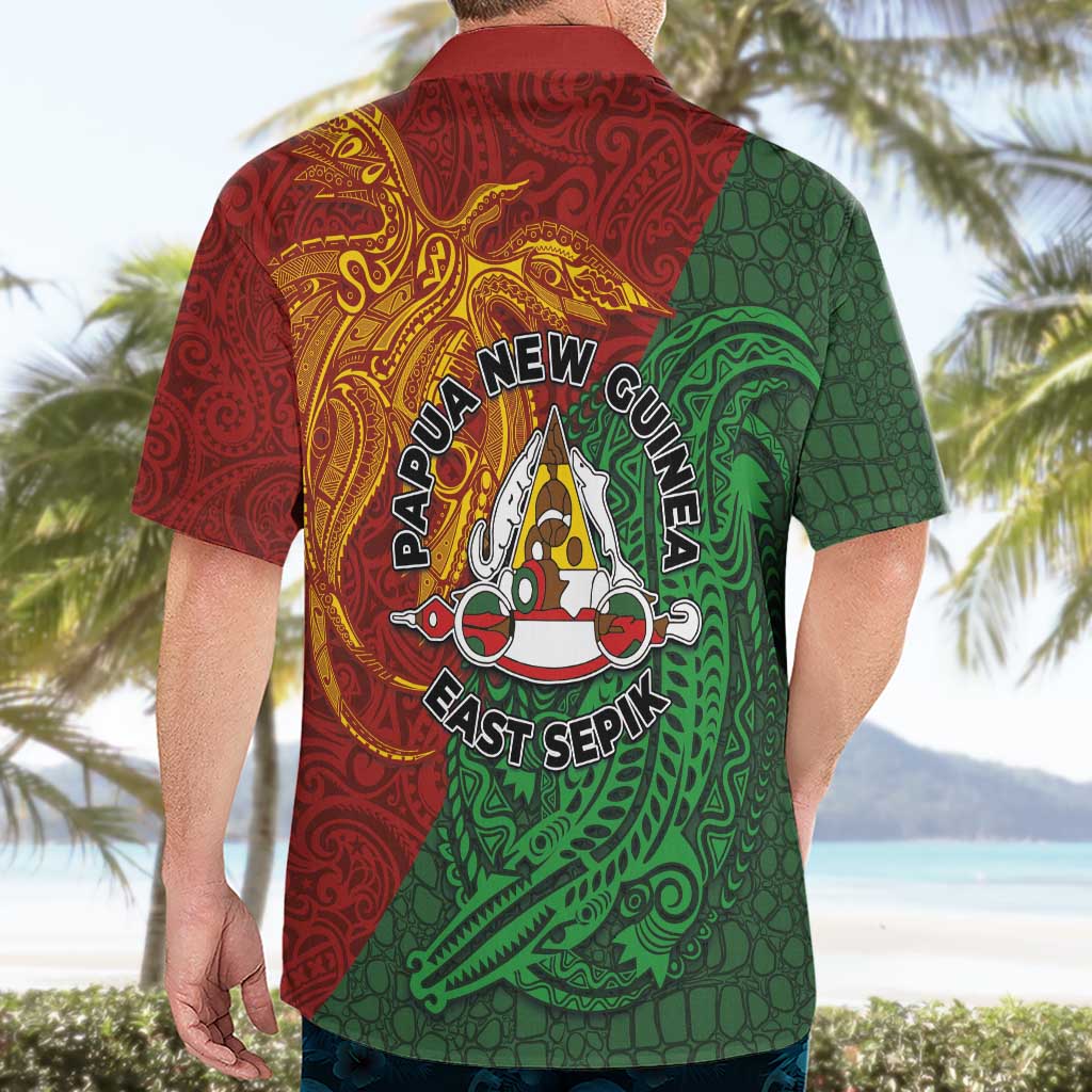Papua New Guinea East Sepik Province Hawaiian Shirt Tribal Crocodile Birds of Paradise Melanesian Tattoo