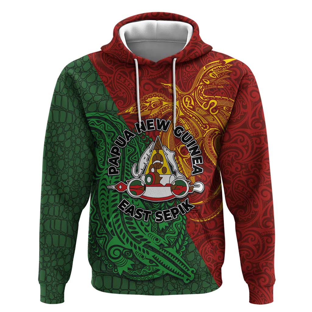 Papua New Guinea East Sepik Province Hoodie Tribal Crocodile Birds of Paradise Melanesian Tattoo